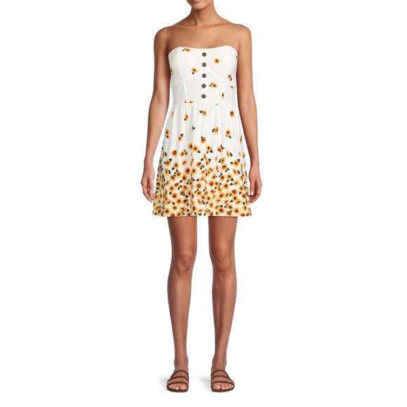 No Boundaries Juniors' Strapless Button Front Dress size Xl - Picture 1 of 9